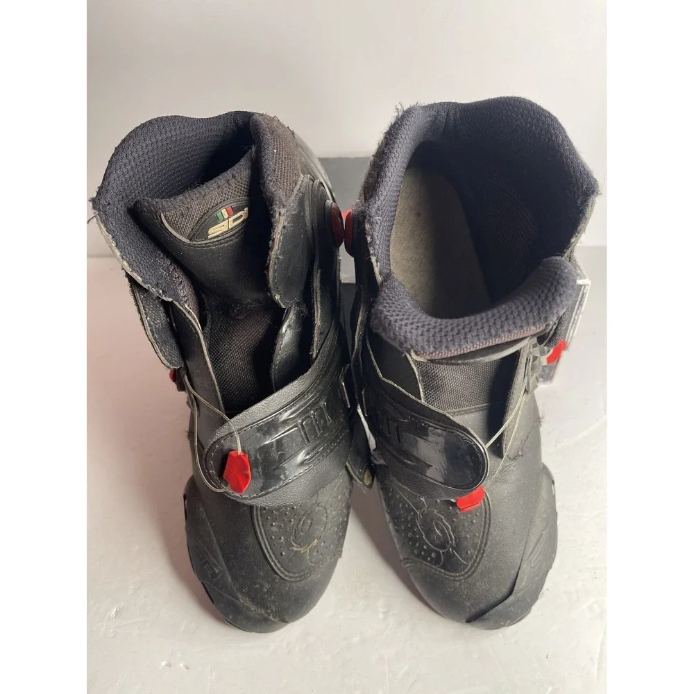 Sidi Motorcycle Riding Boots Black Red Racing Sport Touring Mens Size 10.5‎